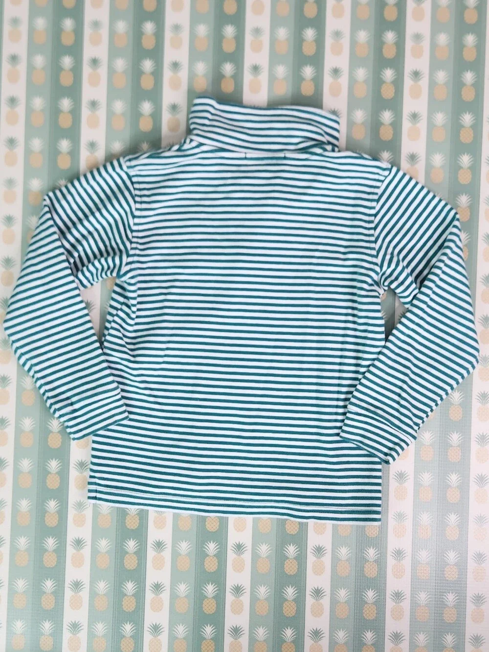 J. Bailey Green & White Striped Long Sleeve Polo